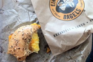 Egg and cheese sandwich from Einstein's Bagels, DFW Airport, Oct. 18